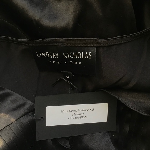 NWT LINDSAY NICHOLAS NY Maxi Dress In Black - Picture 10 of 10